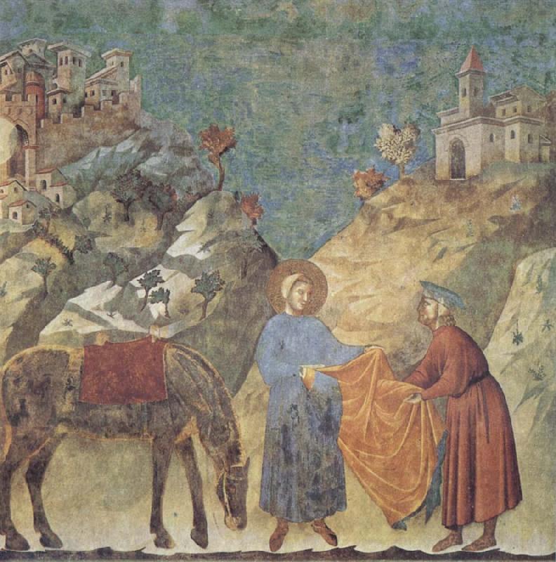 St Francis Giving his Cloak to a Poor Man, GIOTTO di Bondone